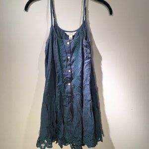 Sun & Shadow Babydoll teal tank top